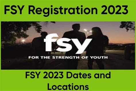 fsy registration|FSY priority registration